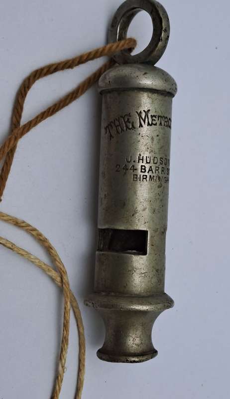 Antique ACME Metropolitan Police Whistle By  J.Hudson & Co-Birmingham England -see History