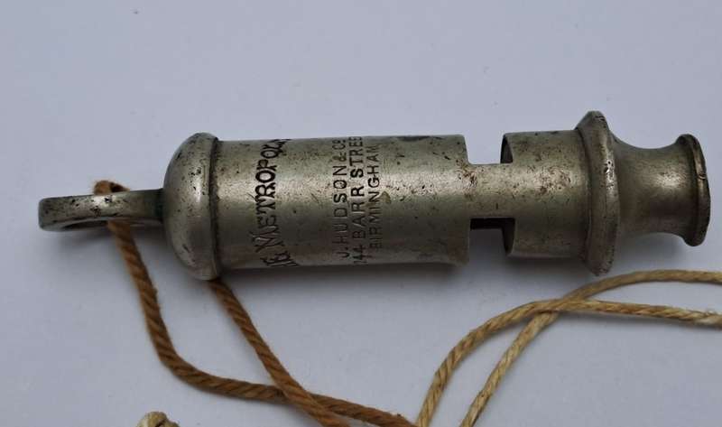Antique ACME Metropolitan Police Whistle By  J.Hudson & Co-Birmingham England -see History