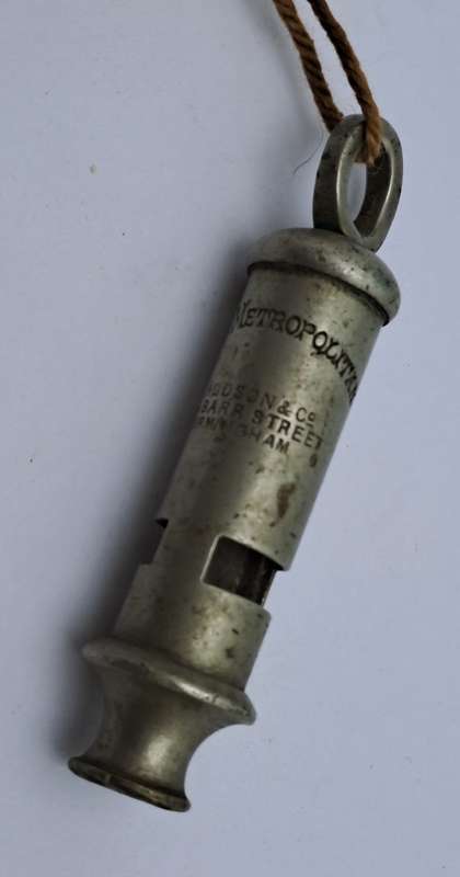 Antique ACME Metropolitan Police Whistle By  J.Hudson & Co-Birmingham England -see History