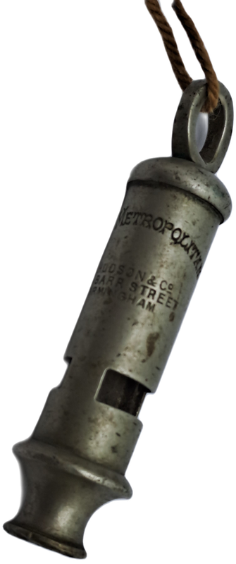 Antique ACME Metropolitan Police Whistle By  J.Hudson & Co-Birmingham England -see History