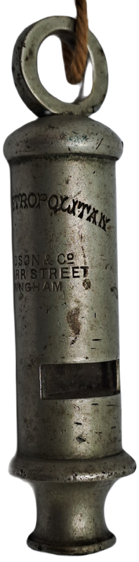 Antique ACME Metropolitan Police Whistle By  J.Hudson & Co-Birmingham England -see History