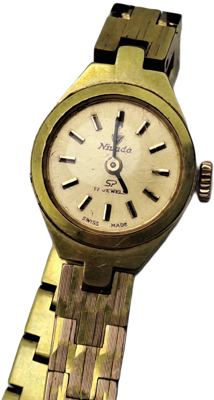 Vintage Ladies Swiss NIVADA Mechanical Watch 17 Jewels - Working-In Case