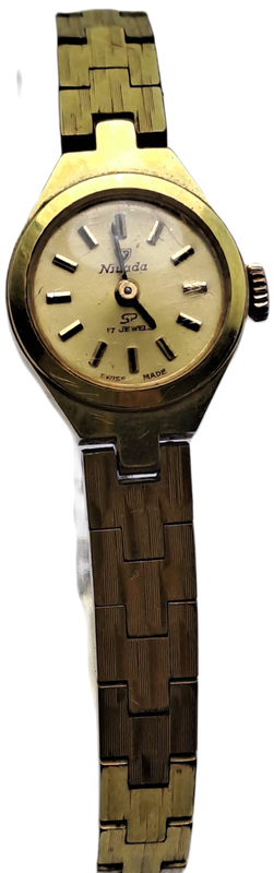 Vintage Ladies Swiss NIVADA Mechanical Watch 17 Jewels - Working-In Case