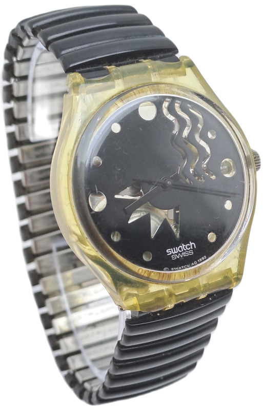 Pre-Owned Vintage Ladies Swiss Black face Swatch  AG1992 quartz watch -Working