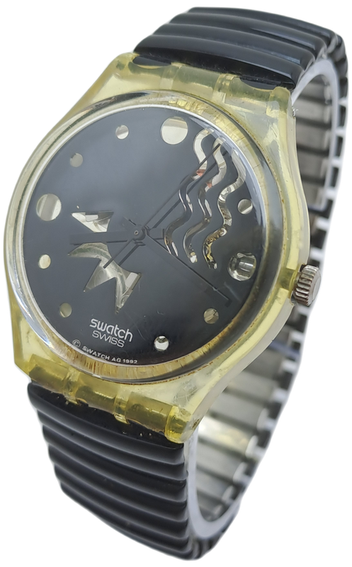 Pre-Owned Vintage Ladies Swiss Black face Swatch  AG1992 quartz watch -Working