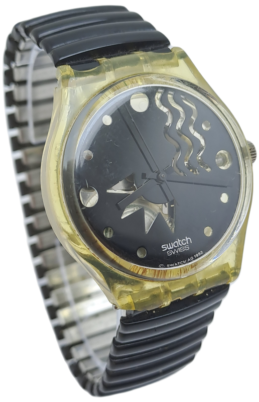Pre-Owned Vintage Ladies Swiss Black face Swatch  AG1992 quartz watch -Working