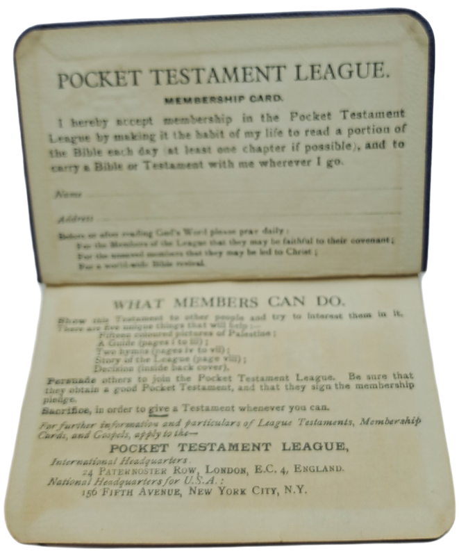 1930`s Pocket Testament League New Testament with Color demostations.