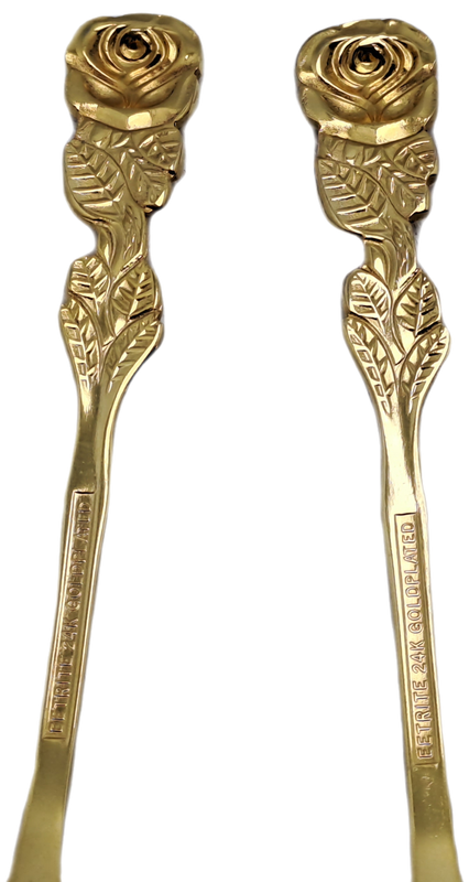 6 EETRITE 24KT Gold Plated Cake Forks. 14cm