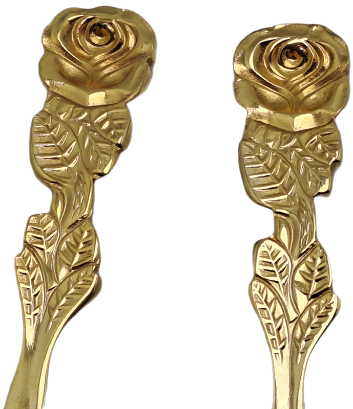 6 EETRITE 24KT Gold Plated Cake Forks. 14cm