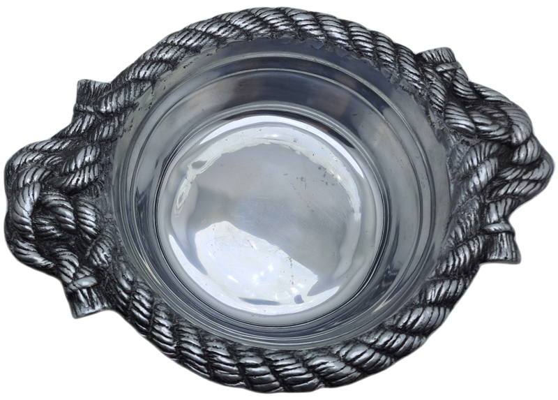 Vintage Hecho en Mexico Pewter Bowl designed by Betty Barrena Hand Crafted in Mexico.