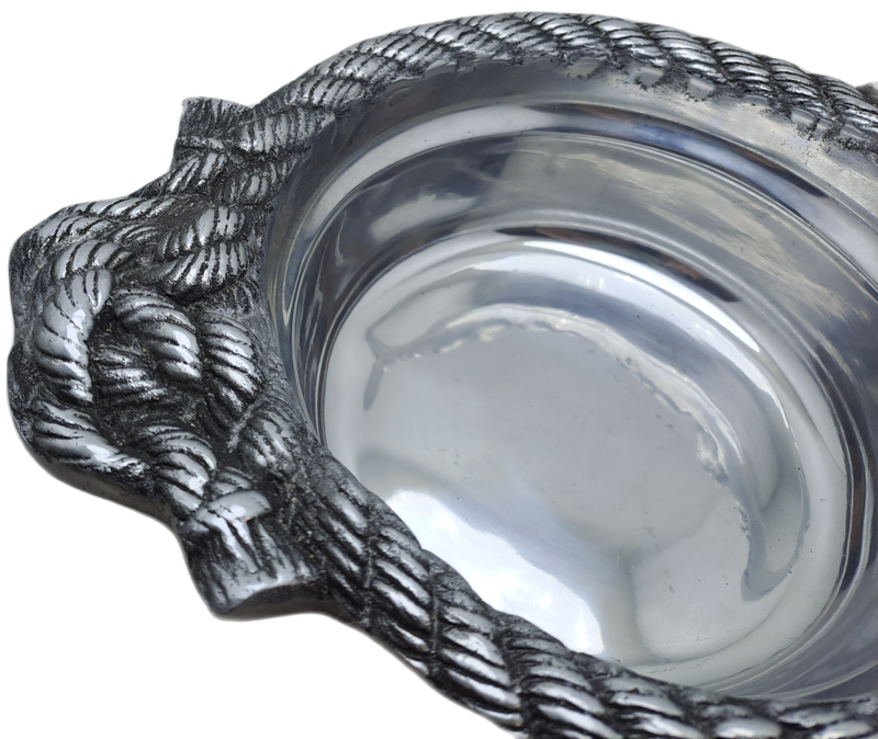 Vintage Hecho en Mexico Pewter Bowl designed by Betty Barrena Hand Crafted in Mexico.