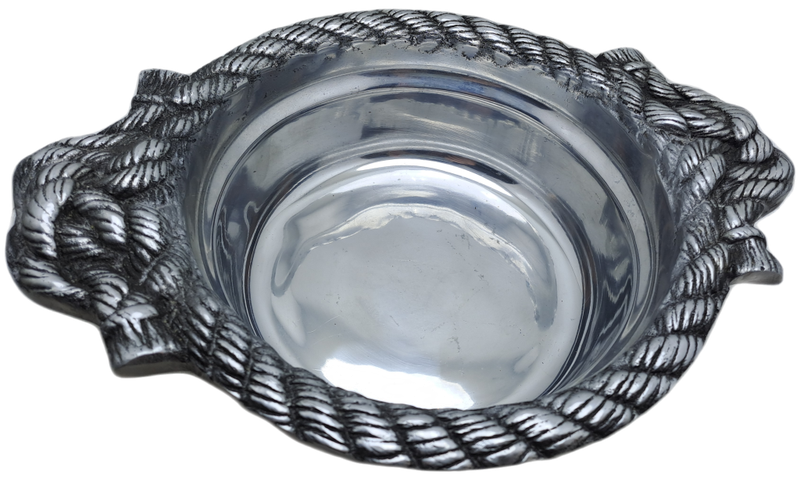 Vintage Hecho en Mexico Pewter Bowl designed by Betty Barrena Hand Crafted in Mexico.