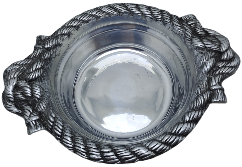 Vintage Hecho en Mexico Pewter Bowl designed by Betty Barrena Hand Crafted in Mexico.