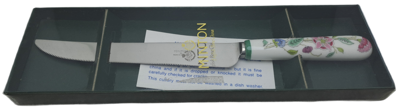 Vintage MINTON Knife with Bone China Handle - Made in England -Boxed