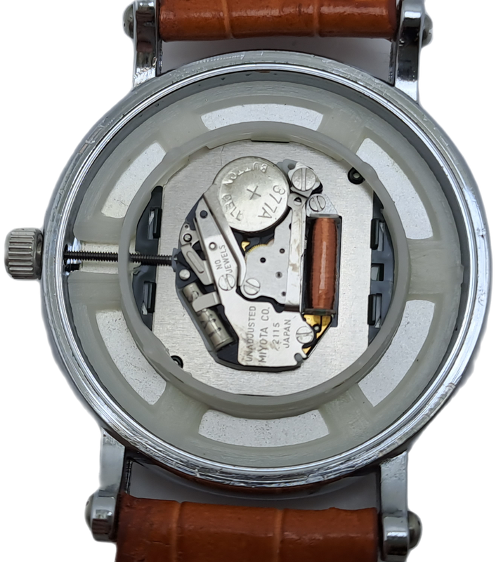 Unused Quartz watch with Myota movement Japan -Working -Leather strap