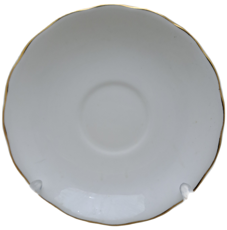 Vintage ROYAL MALVERN Fine Bone China Cup and Saucer- White and Gold -(10 available)