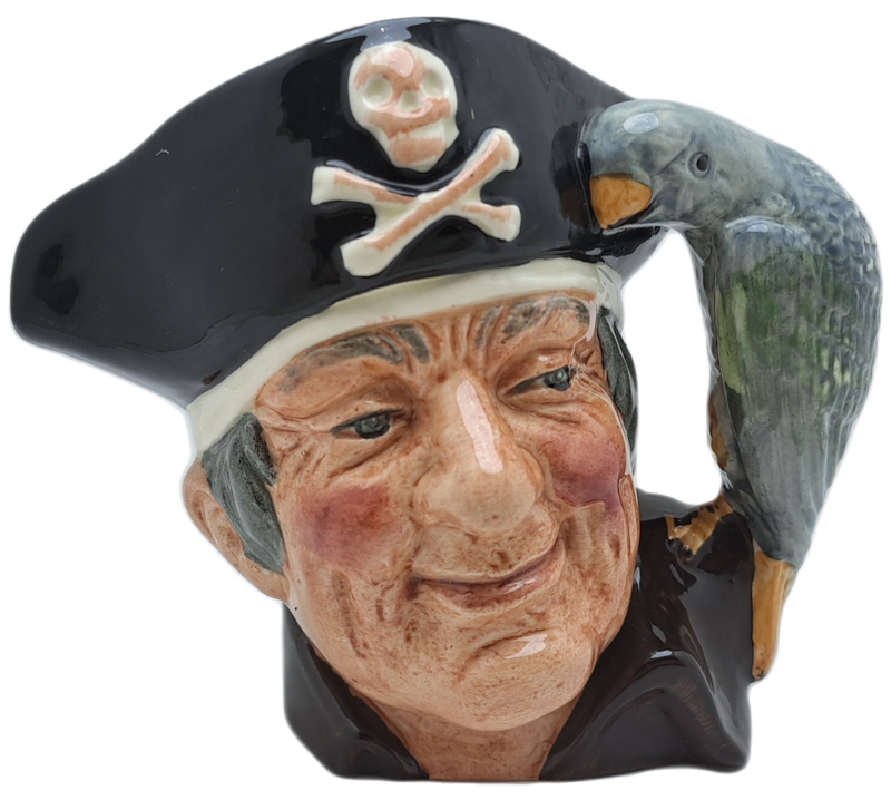 Vintage 1951 Royal Doulton D.6387 LONG JOHN SILVER Toby Jug- 10cm