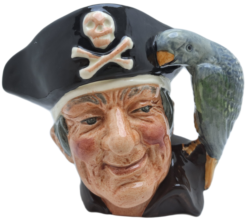 Vintage 1951 Royal Doulton D.6387 LONG JOHN SILVER Toby Jug- 10cm