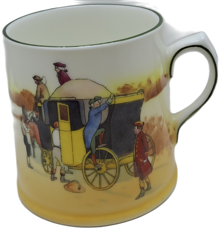 Vintage Royal Doulton Coaching scene Mug 7,5cm x 8,5cm Made in England