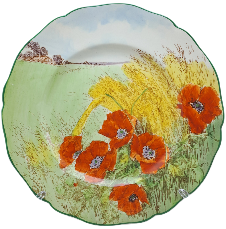 Vintage  C1949 Royal Doulton D.6341 ``Poppies in a Cornfield`` Plate- 26,4cm