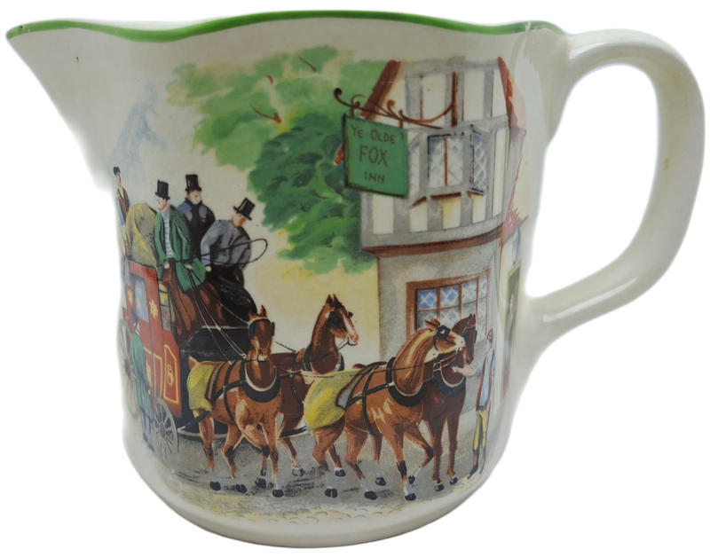 Vintage Nelson Ware Elijah Cotton Ltd Jug -Coaching Scene -Made in England - 10cmx15,5cmx10,5cm