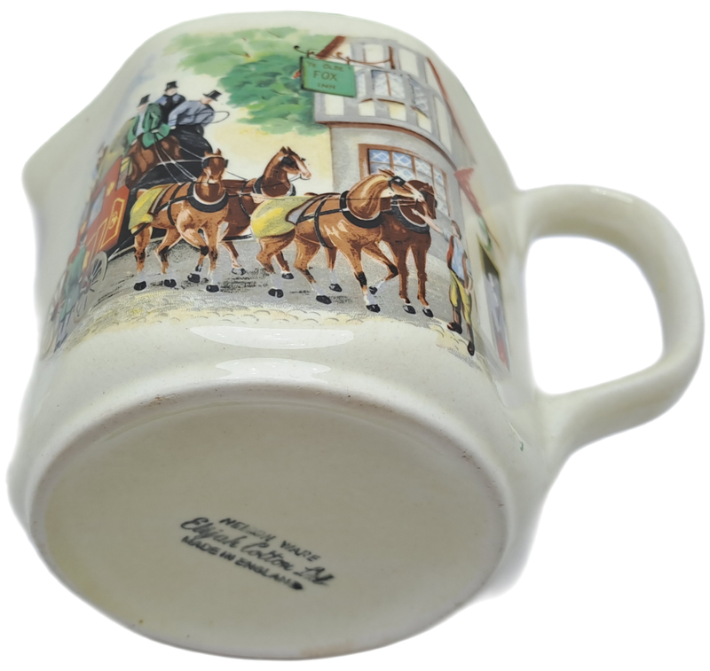 Vintage Nelson Ware Elijah Cotton Ltd Jug -Coaching Scene -Made in England - 10cmx15,5cmx10,5cm