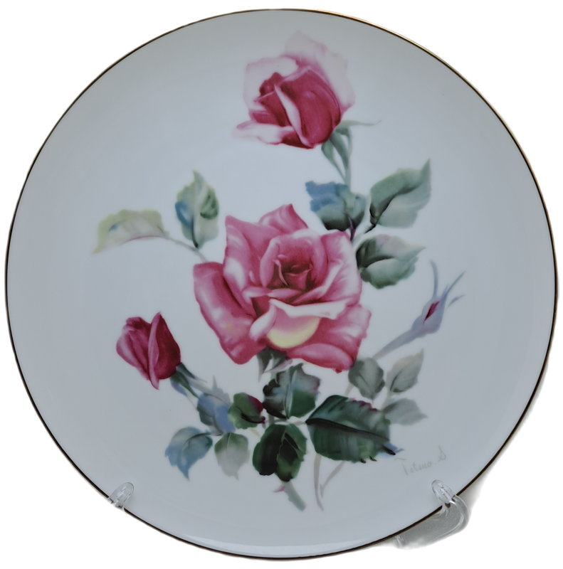 Vintage Noritake `NIPPON TOKI KAISHA` Wall Plate Pink roses -still in Original Packaging- 26.6cm