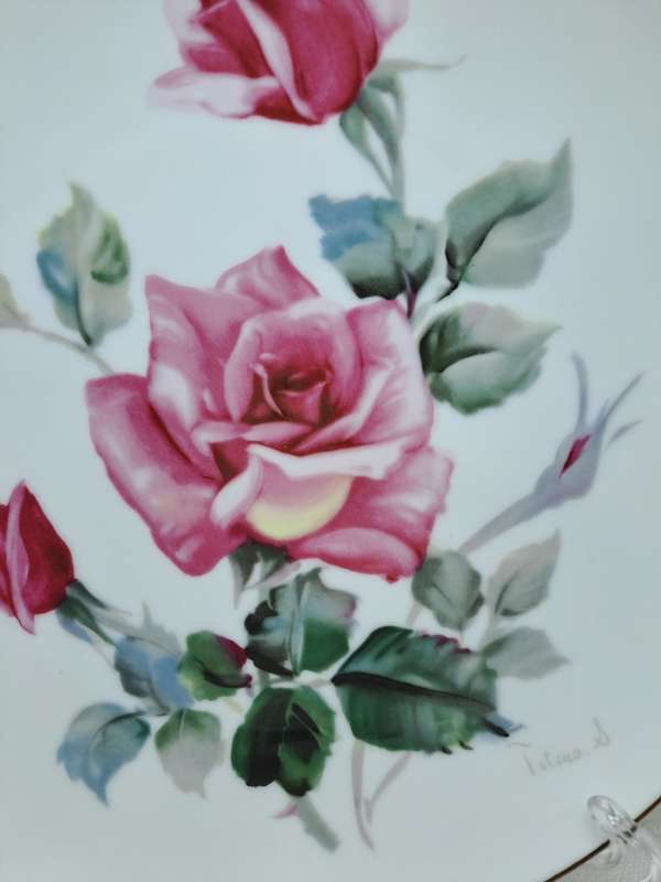 Vintage Noritake `NIPPON TOKI KAISHA` Wall Plate Pink roses -still in Original Packaging- 26.6cm