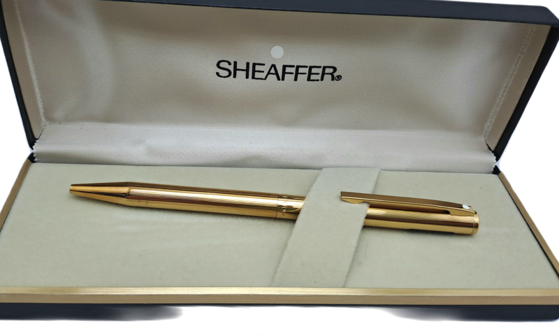 Vintage Gold Plated White Dot Sheaffer 70 Medium Ballpoint Pen Ink Is good-In Case