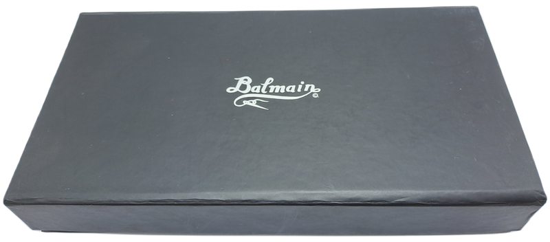 2 Pre-owned Balmain Ballpoint Pens -Boxed- Branded and one engraved -Ink is ok