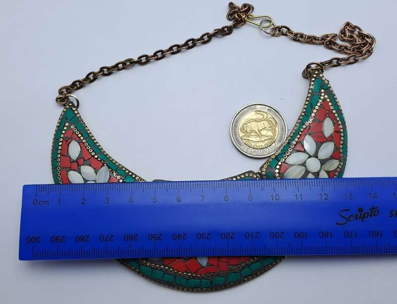 Rare Find - Vintage Ethnic Multi-Coloured 3 section Bib Necklace -see condition