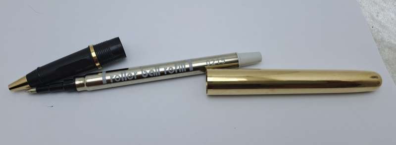 Vintage Gold plated White Dot Sheaffer Rollerball Pen - No Case - Ink is good -USA