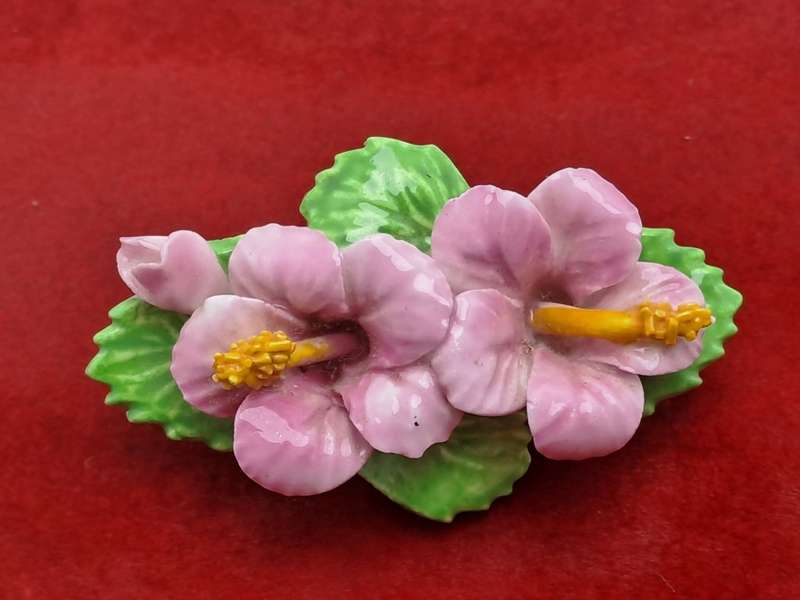Vintage Floral Denton Bone China Brooch -Made in England