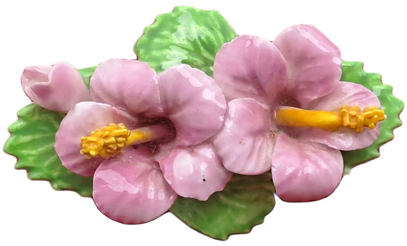 Vintage Floral Denton Bone China Brooch -Made in England