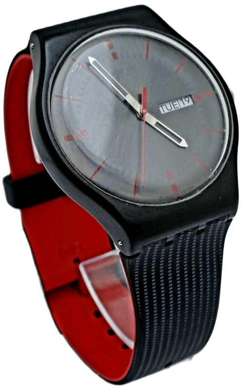 Pre-Owned 2013 Swiss Made Swatch Watch IT09 V8 working 14-0 Silicon Strap