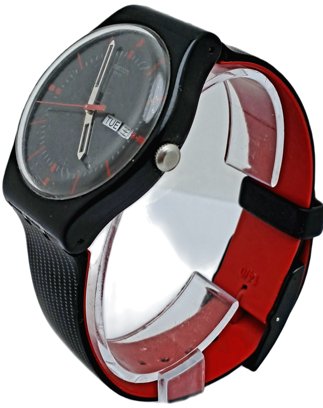 Pre-Owned 2013 Swiss Made Swatch Watch IT09 V8 working 14-0 Silicon Strap