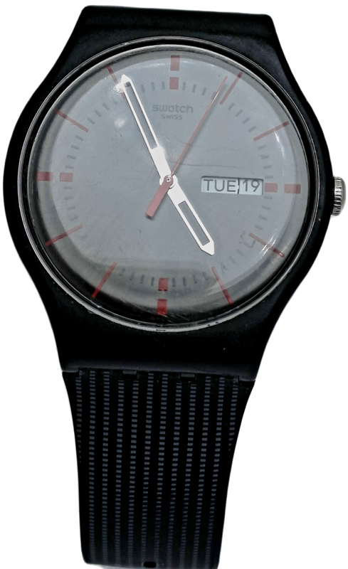 Pre-Owned 2013 Swiss Made Swatch Watch IT09 V8 working 14-0 Silicon Strap