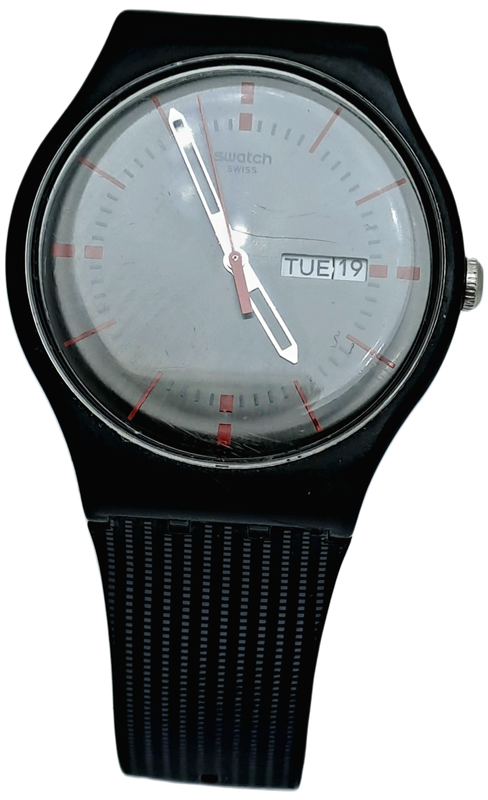 Pre-Owned 2013 Swiss Made Swatch Watch IT09 V8 working 14-0 Silicon Strap