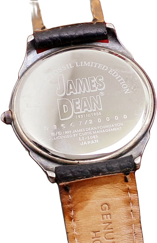 1993 Limited Collector`s Edition FOSSIL James Dean Watch & Keyring Set- in Box with Certificate.