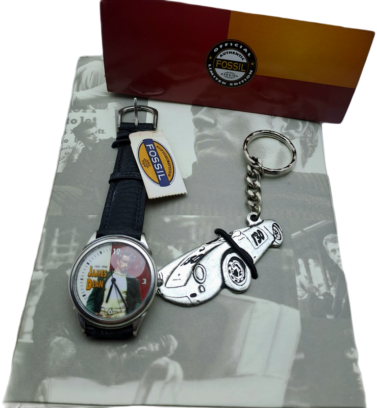 1993 Limited Collector`s Edition FOSSIL James Dean Watch & Keyring Set- in Box with Certificate.