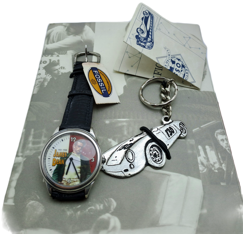 1993 Limited Collector`s Edition FOSSIL James Dean Watch & Keyring Set- in Box with Certificate.