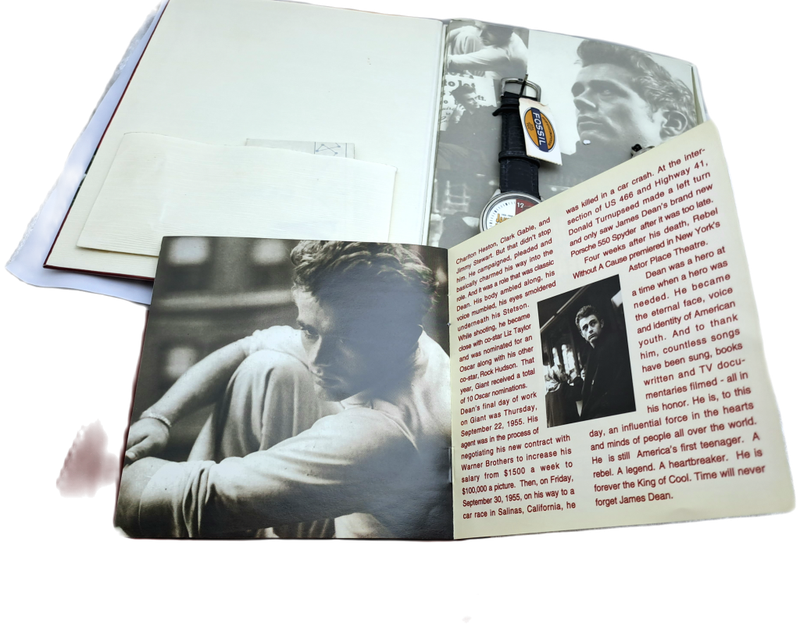 1993 Limited Collector`s Edition FOSSIL James Dean Watch & Keyring Set- in Box with Certificate.