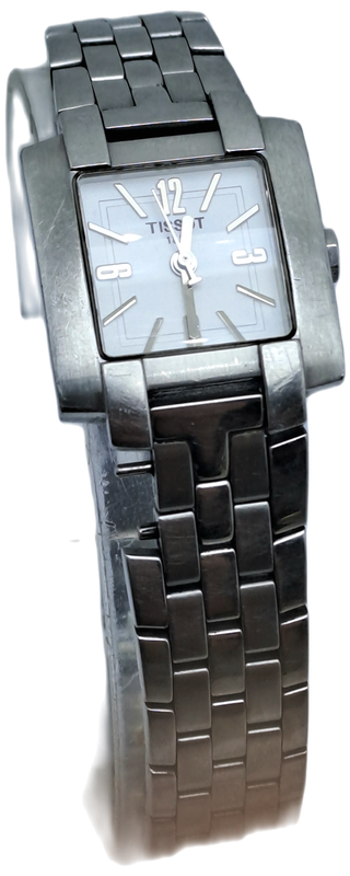 Pre-owned Ladies Tissot Quartz Watch L835/935 SKP-JA-1 -Working- a piece of the strap is missing,