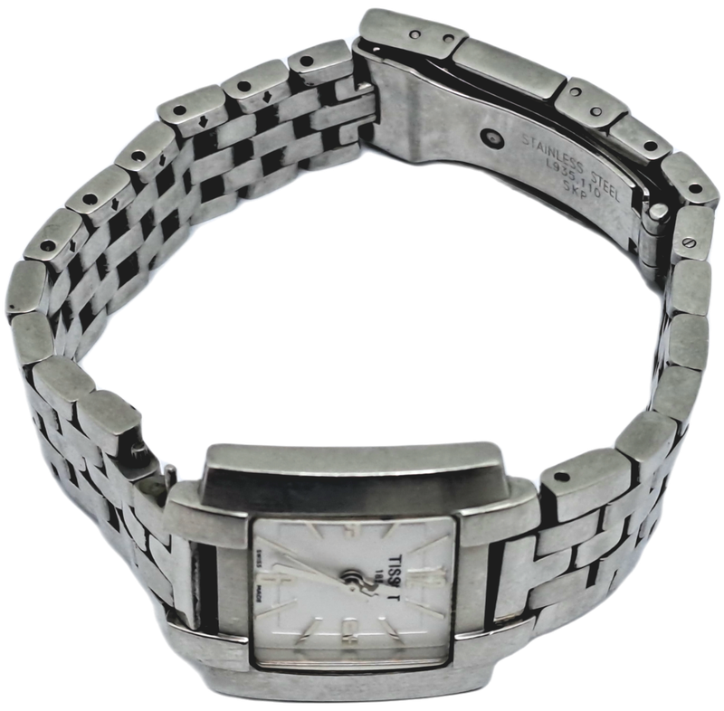 Pre-owned Ladies Tissot Quartz Watch L835/935 SKP-JA-1 -Working- a piece of the strap is missing,