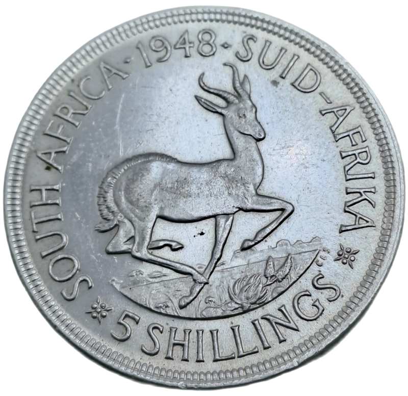 1948 South Africa Silver 5 Shillings - George VI 5 Shillings