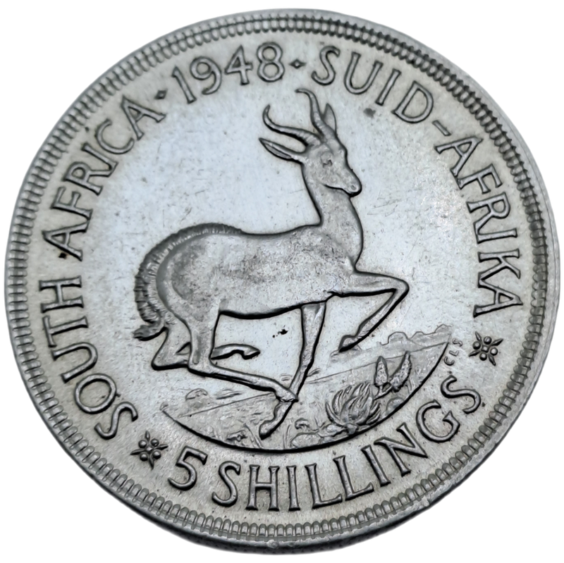 1948 South Africa Silver 5 Shillings - George VI 5 Shillings