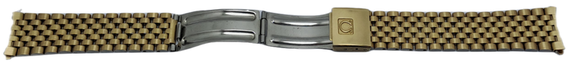 Vintage Original Omega {32 } 1382 Stainless Steel Gold Plated Strap -Used Condition with Pins