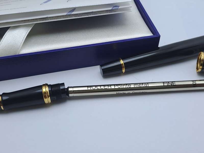 Vintage Waterman Rollerball pen-Black and Gold-pen  In Box -Ink is dry