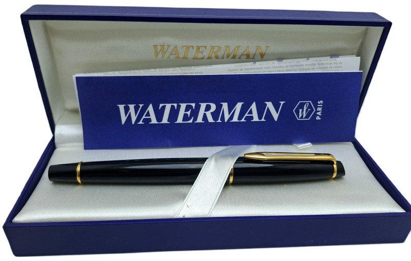 Vintage Waterman Rollerball pen-Black and Gold-pen  In Box -Ink is dry