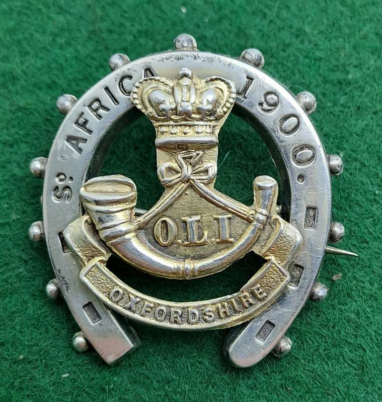 Rare Boer War HallMarked Silver Sweetheart brooch `So Africa 1900. Oxfordshire Light infantry